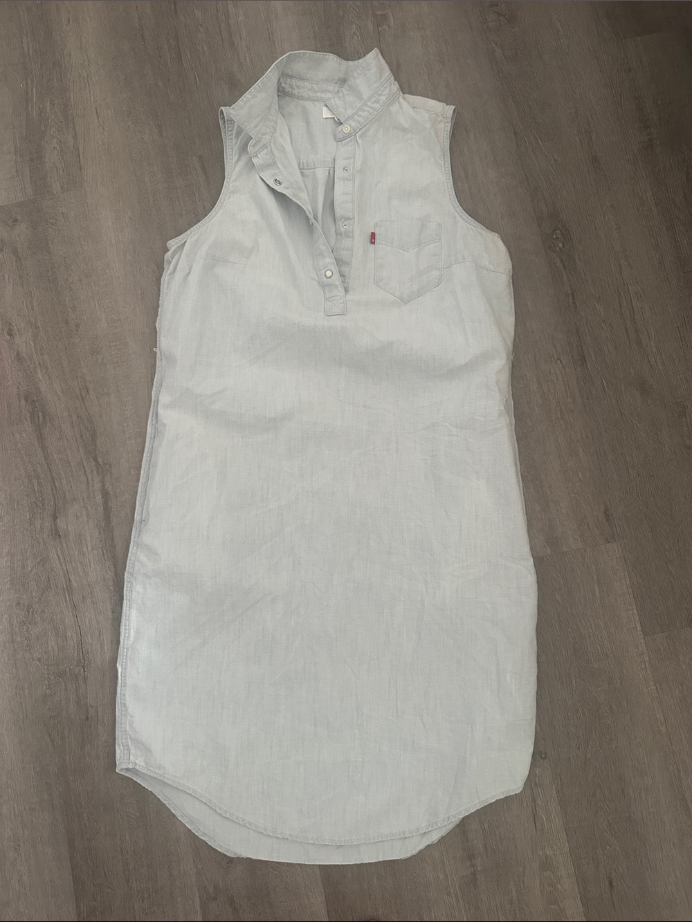 Levi's Light Blue Sleeveless Midi Shirt Dress